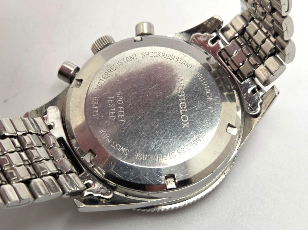 Vintage Westclox Valjoux 7733 Chronograph Ref. 634111 Stainless 38mm case works