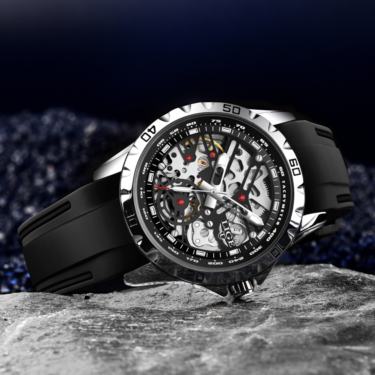 LIGE Men Military Watch Automatic Mechanical Analog Luminous Casual Wrist Watch