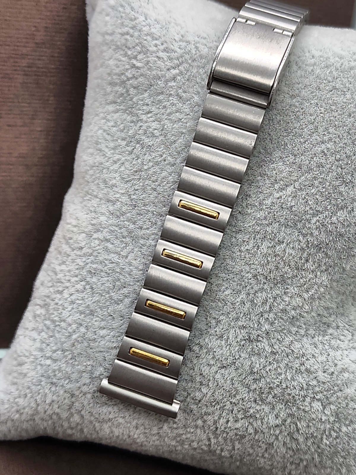 Ladies Vintage NOS 14mm 2 Piece Two-Tone Stainless Sliding Clasp Watch Band