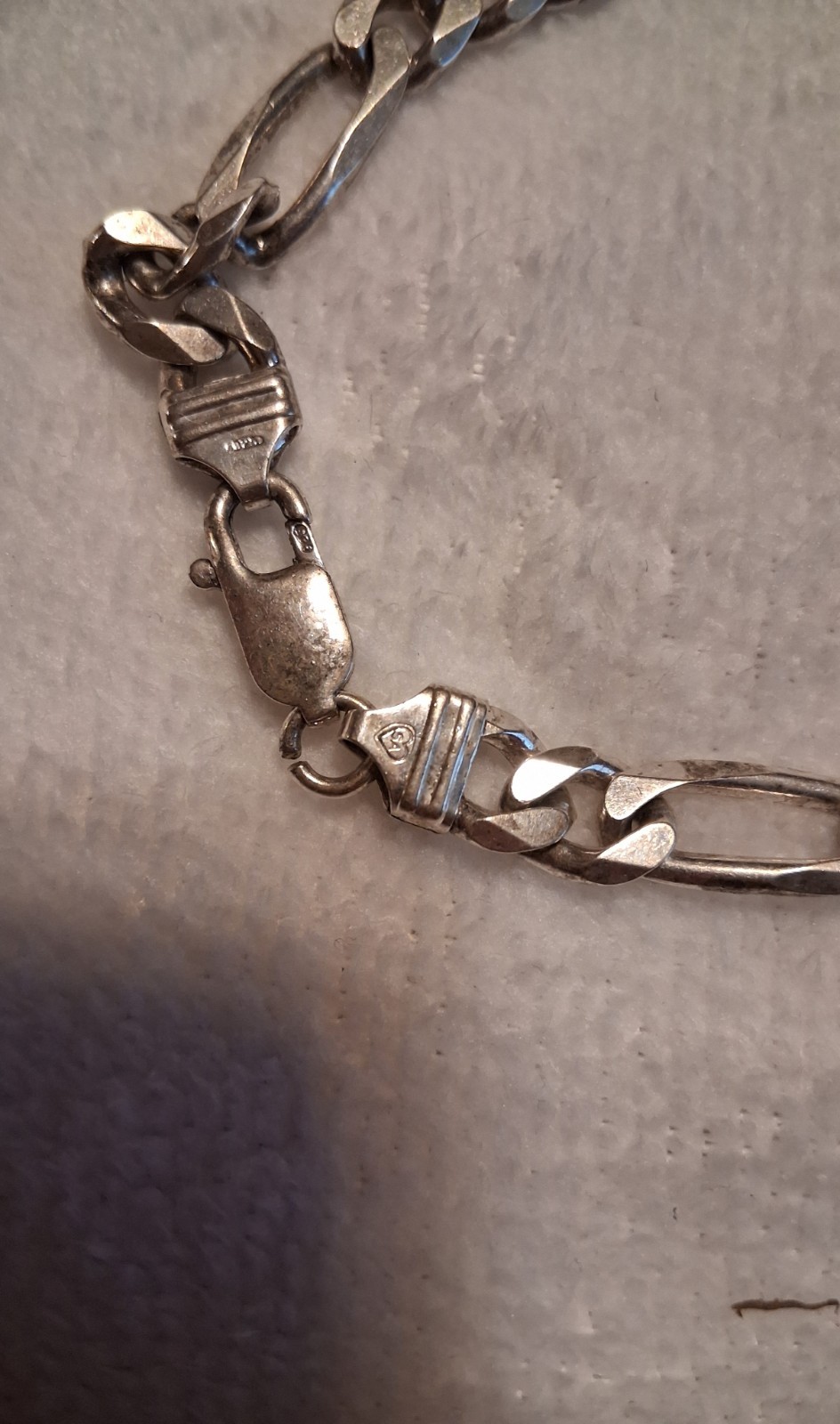 Heavy 70g Vintage Italian 925 Sterling Silver Figaro Chain Necklace &…