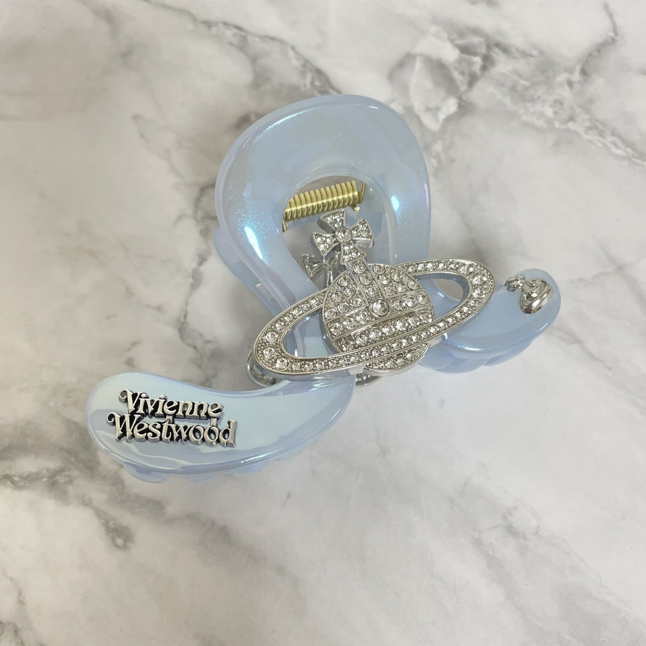 Vivienne Westwood Hair Clip Orb 11 x 6.5 x 3.6cm Plastic Light Blue Silver