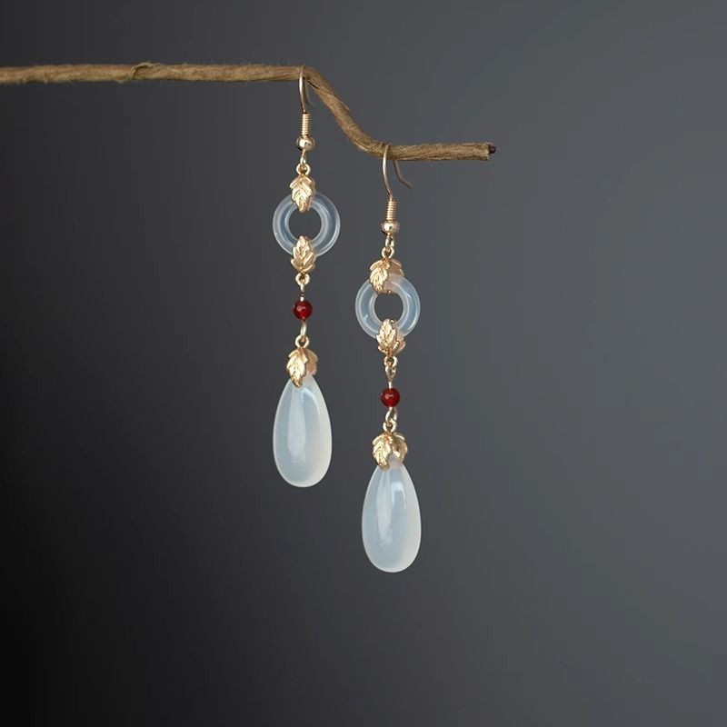 Ping An Buckle Drop Earrings Ancient Style Accessories Trinket Earrings –