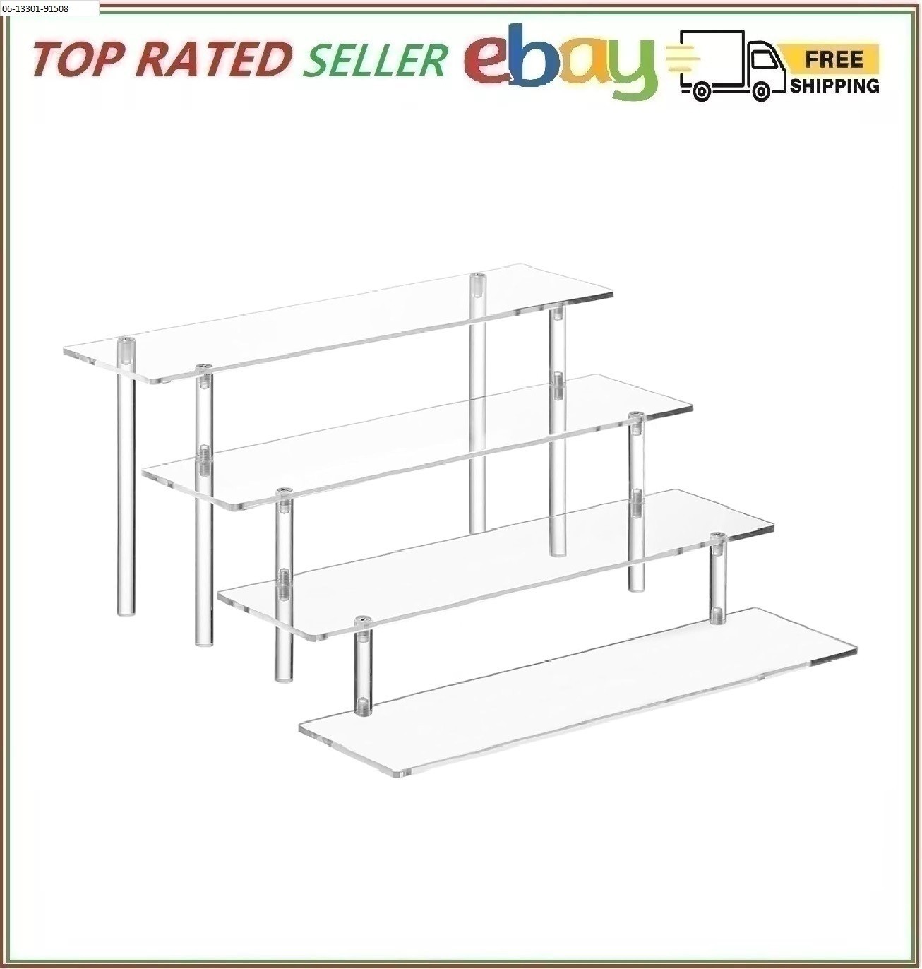4 Tier Acrylic Perfume Organizer Stand, Clear Display Risers for Perfume, Cologn