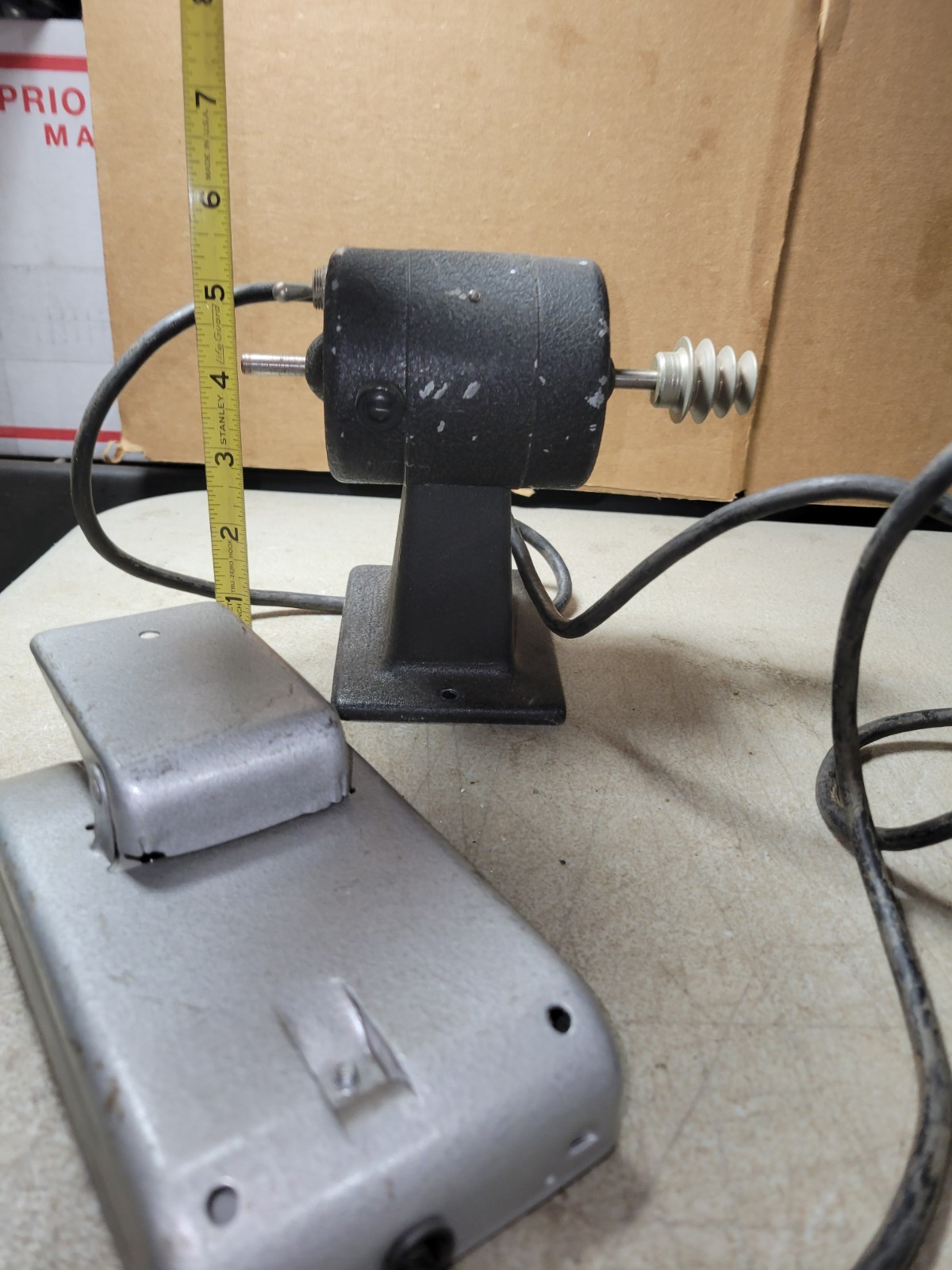 Vtg Jewelers WATCHMAKER Lathe Motor USA 110V w/variable speed foot-pedal Read