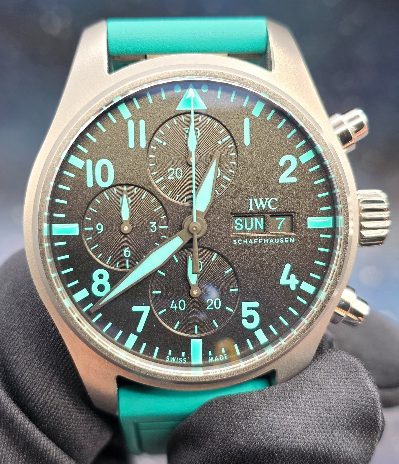 Mercedes-AMG Petronas Formula One 41mm Chronograph Pilots Watch Black IW388108