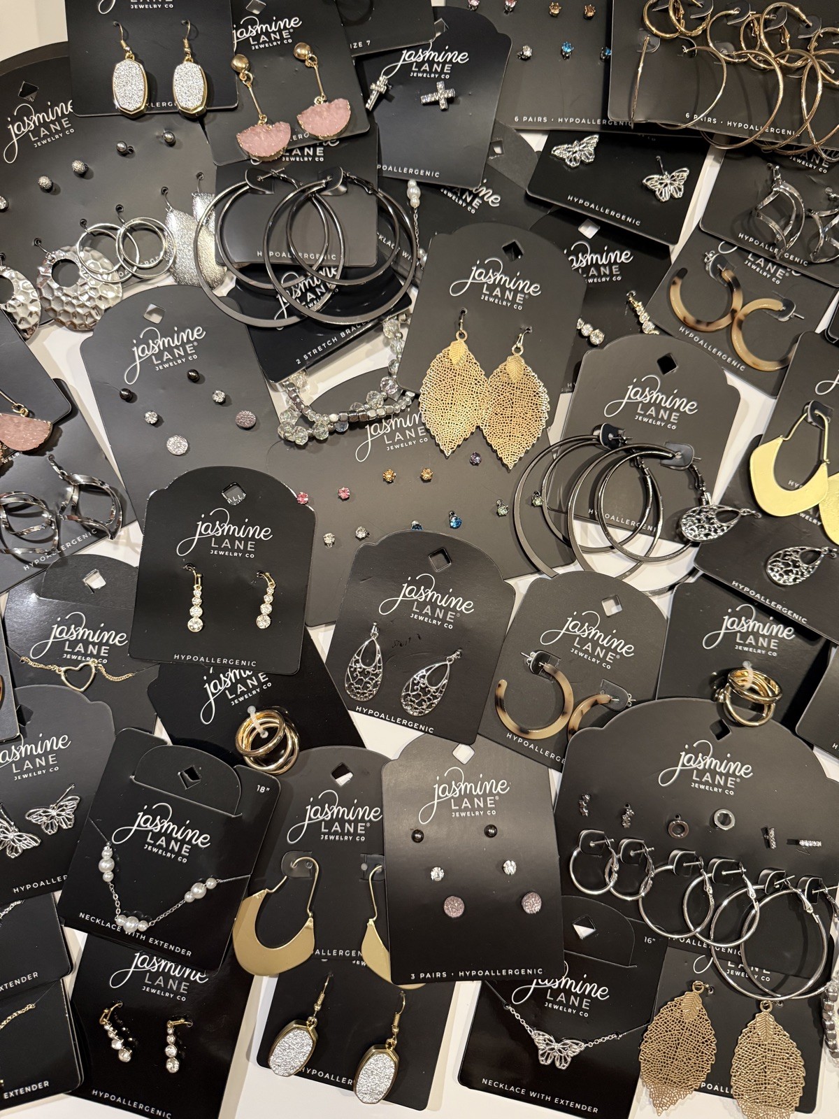 Wholesale Jewelry Lot 75 Pieces Of Jewelry Earrings Necklace Bulk Lot Variety