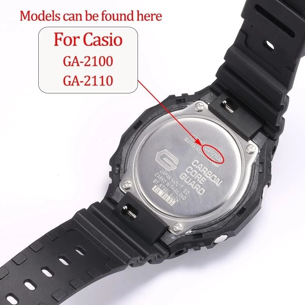 Stylish G-Shock GA2100/GA-2110 Replacement Strap – Waterproof Black Rubber Band