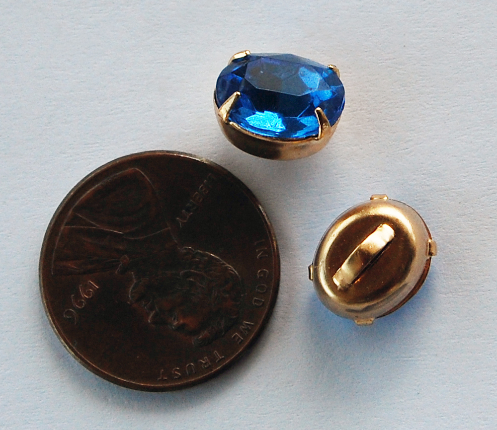 VINTAGE GLASS OVAL BUTTONS 6 in BRASS SETTINGS 8×10 • ASSORTED COLORS
