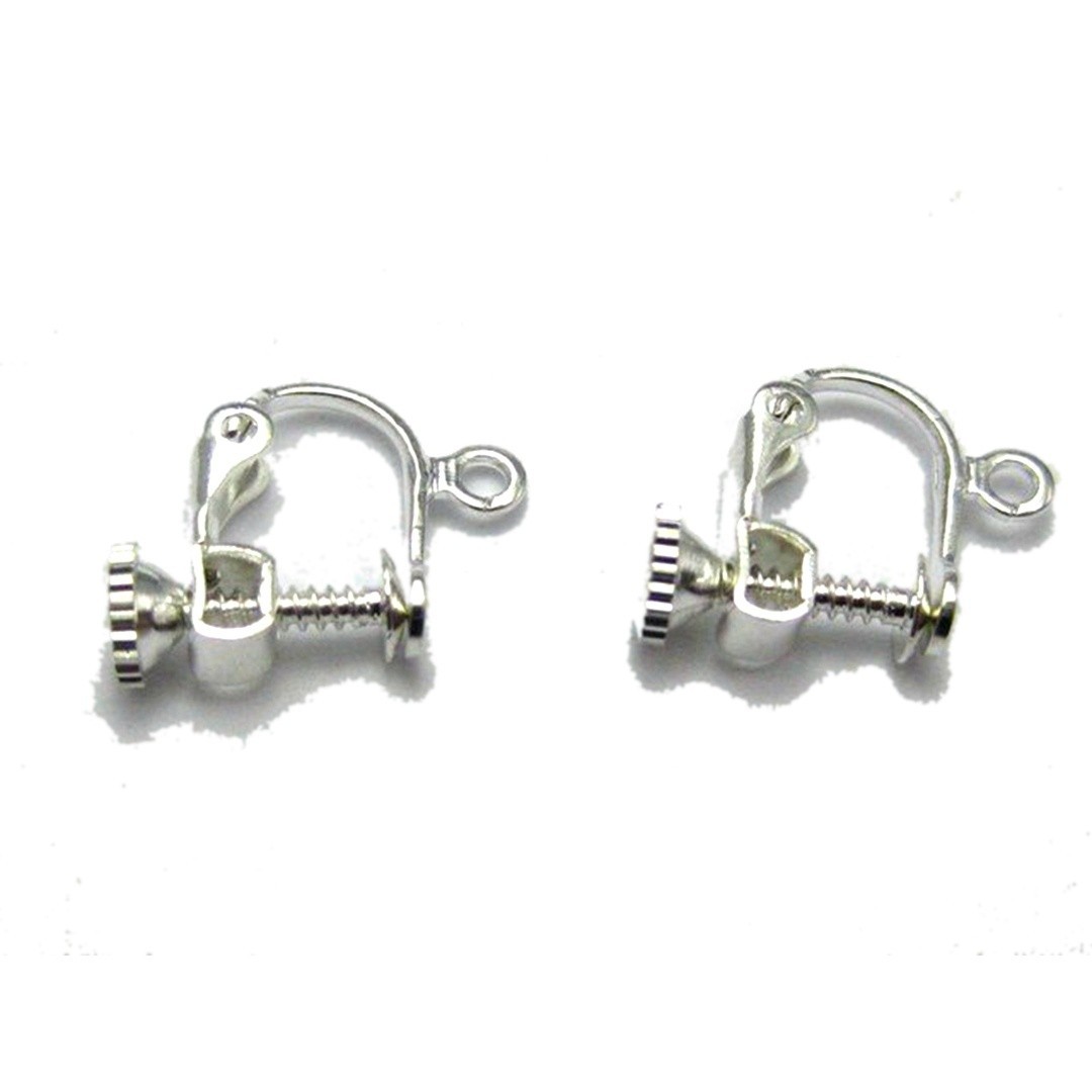 50 Silve Plated Clip On Snap Screw Back Dangle Earring Hooks Findings Lever Bac