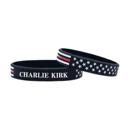 Charlie Kirk Silicone Bracelet, 10Pcs Hero Freedom Merch USA Rubber Bracelets…