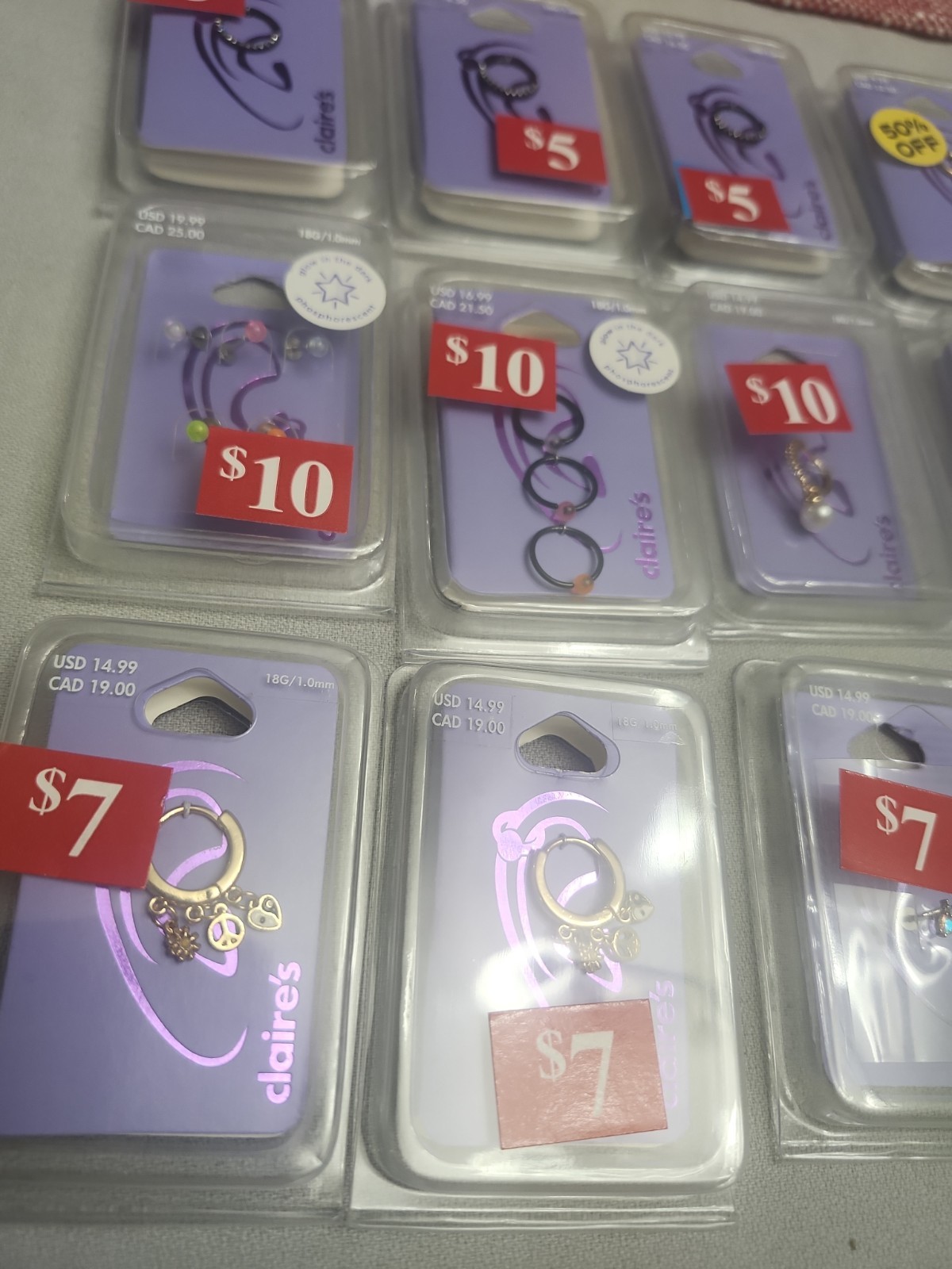 Claire’s Ear Jewelry Bulk Lot 18 Pieces