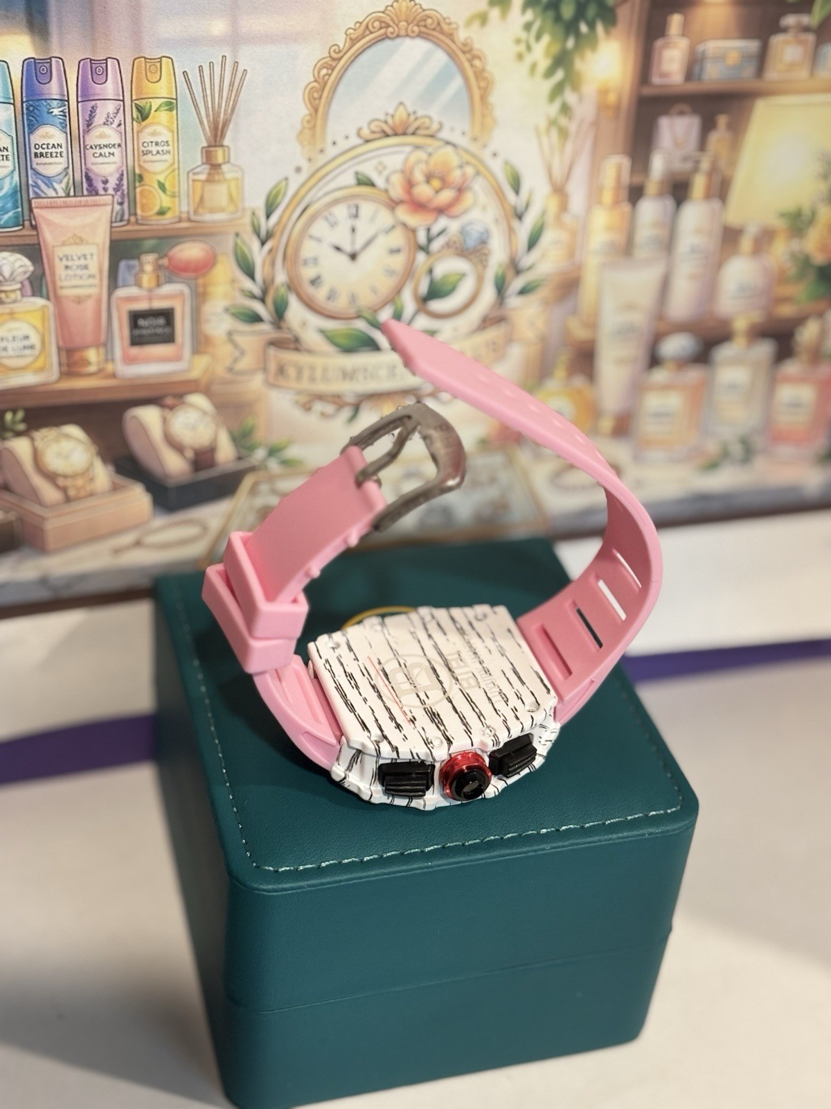Bibi Luxury Watch In White, Pink, Red & Black (B0417).