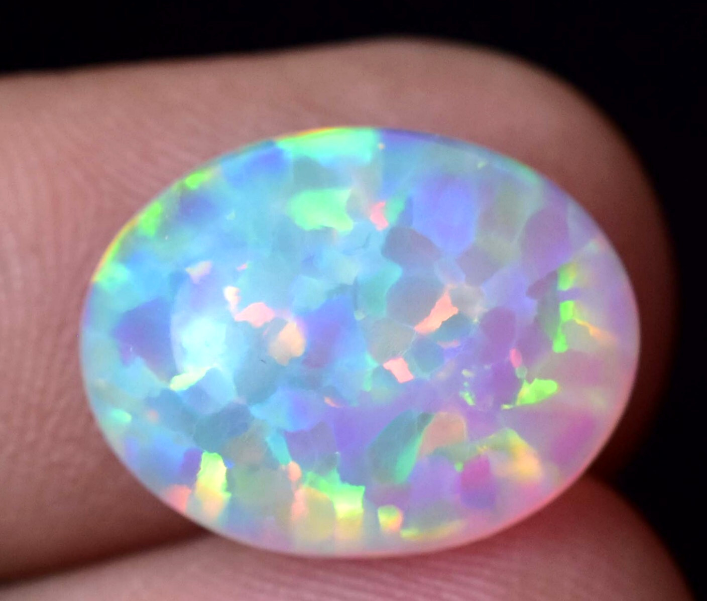 Natural Ethiopian Fire Opal 7.85 CT Certified Play Of Color 16 X 12 MM Gemstone