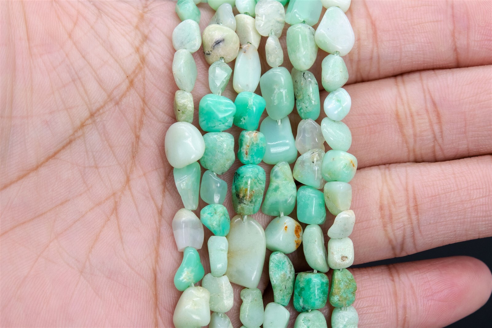 3-8MM Multicolor Chrysoprase Pebble Chips Grade A Genuine Natural Loose Beads