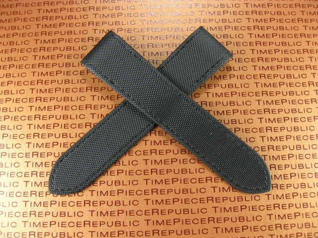 24.5mm Black Leather Strap Kevlar Watch Band CARTIER SANTOS 100 Chronograph x1