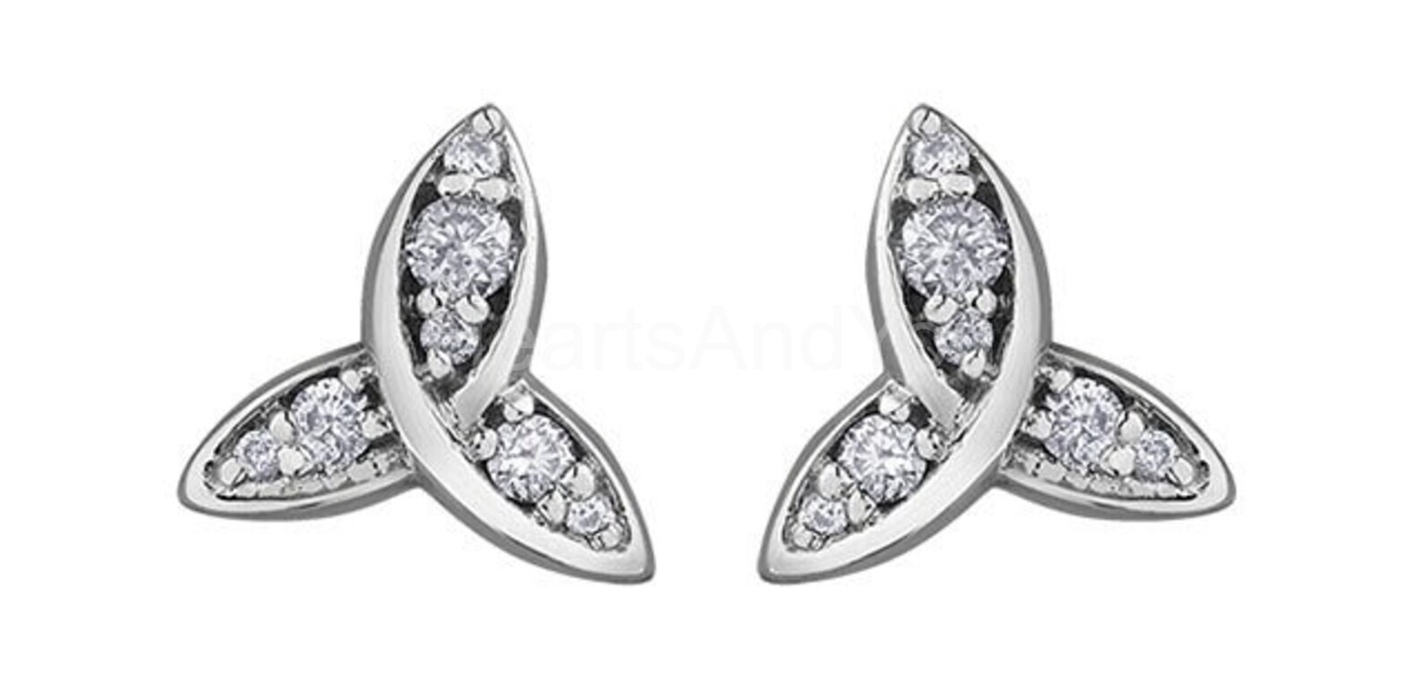0.15ct Round Cut Moissanite Celtic Knot Stud Earring Women 14k White Gold Plated