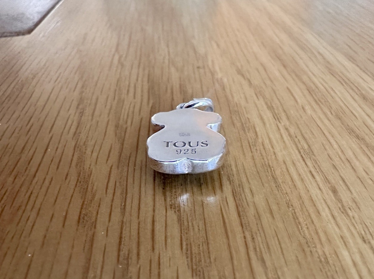 TOUS Sterling Silver 925 & Blue Dumortierite Bear Pendant