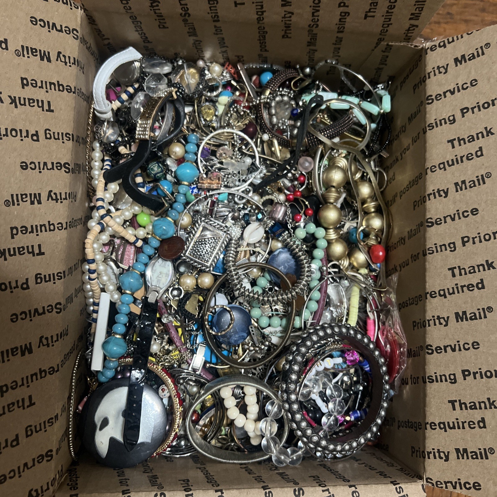 10 Lbs + Lot Box Vintage Craft Fashion Jewelry To Now New & Pre Owned Mostly