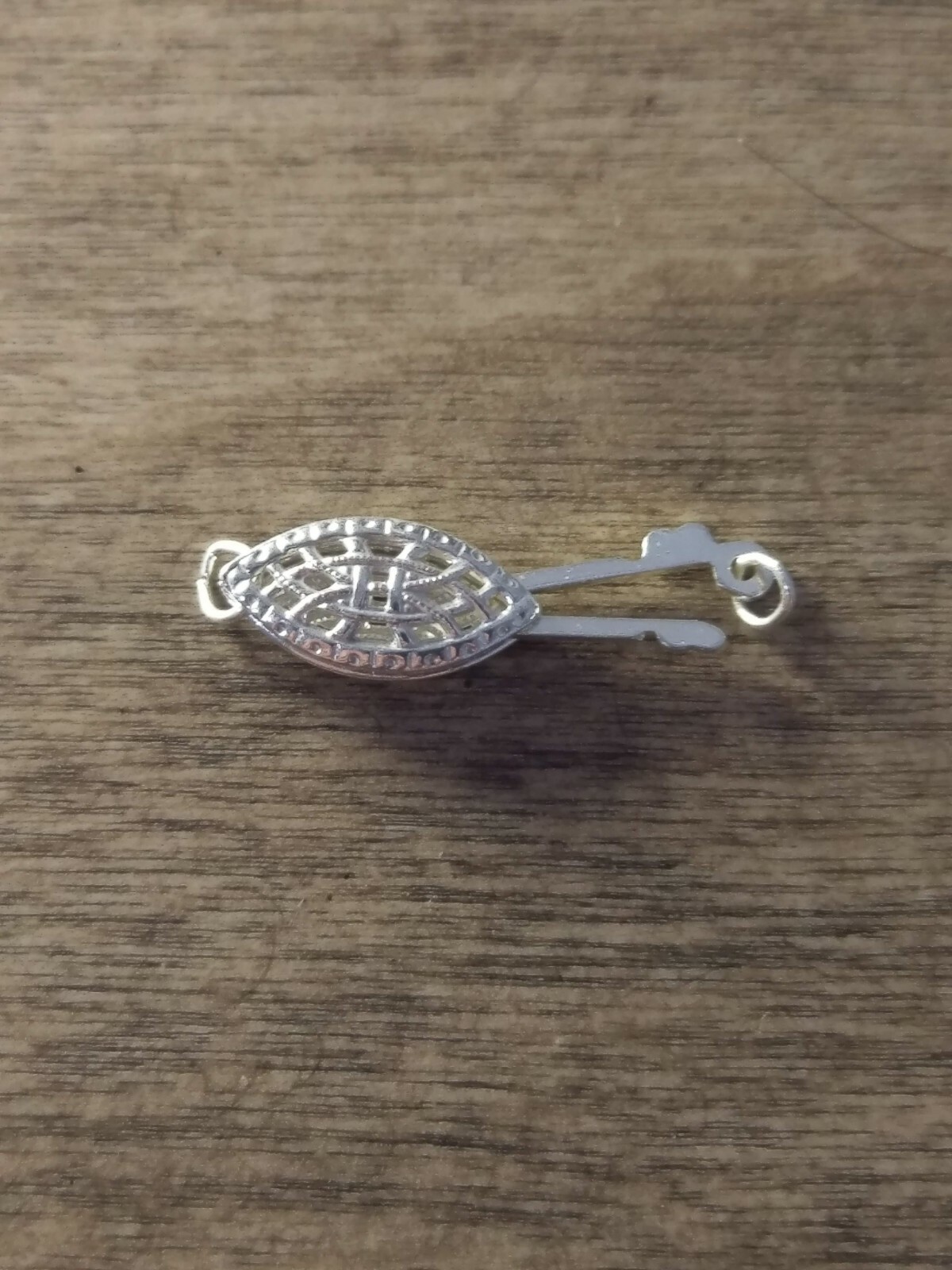 Pkg of 12 Pcs Sterling Silver (925) Oval Filigree Clasp Findings 6mm x 15mm