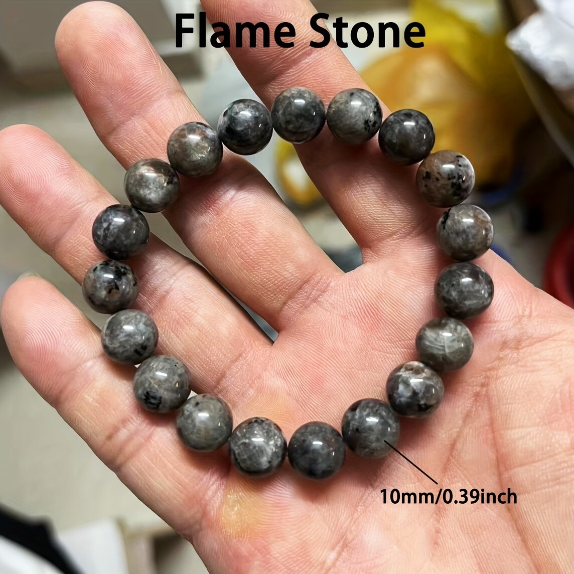 Natural Flame Stone Bracelets Healing Energy Power Crystal Lucky Bracelets 6/8mm