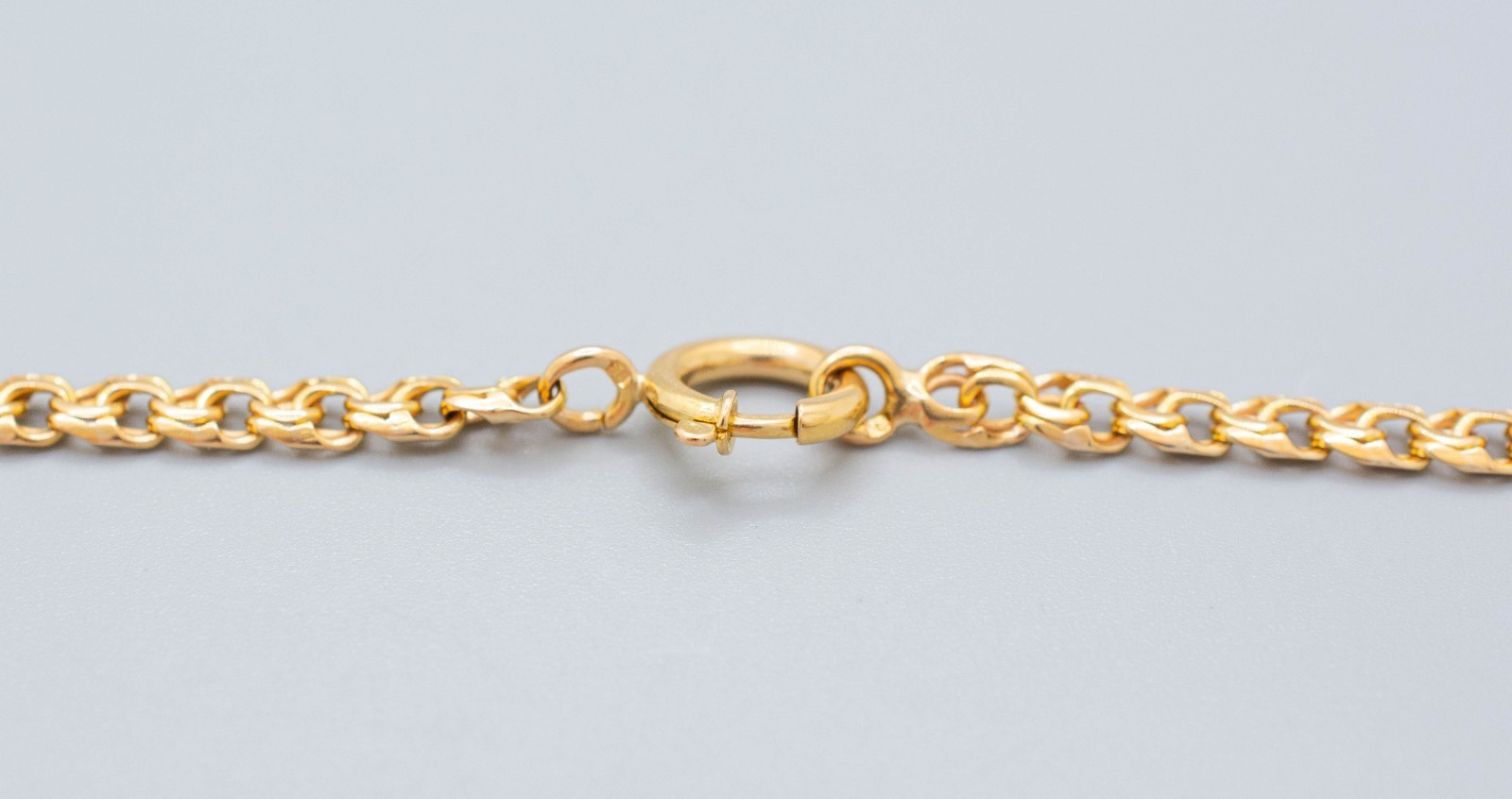(MA4) 19K Portuguese Yellow Gold Double Lin Chain Necklace 22.9 Grams 25″ 4mm