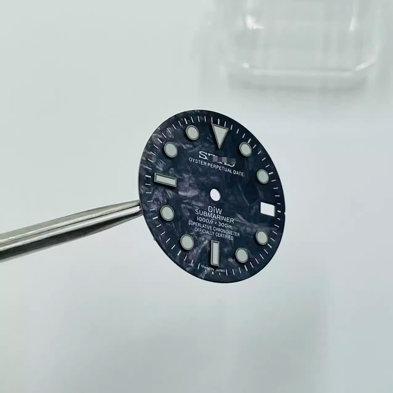 For 28.5mm Watch Dial Green Luminous Fit NH35 NH36 Movement Carbon Black