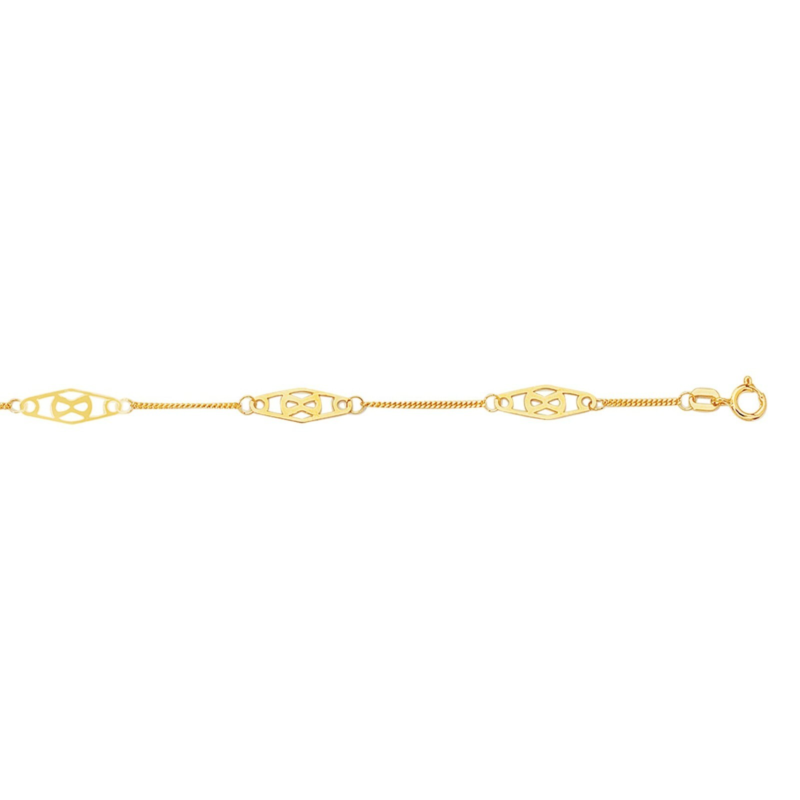 14kt 9″-10″ Yellow Gold Adjustable Twisted Bar Fancy Anklet Bracelet 1.4grms