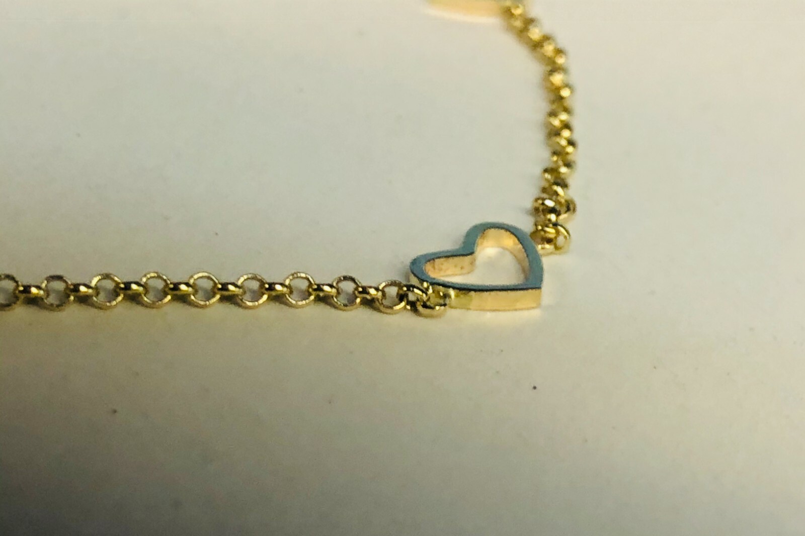 14k Yellow Gold 6″ Child Shiny Fancy Heart Bracelet with Lobster Clasp 1.4Grams