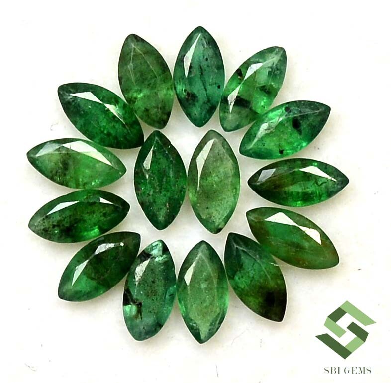5×2.50 mm, 6×3 mm Natural Emerald Marquise Cut Lot 10 Pcs Loose Gemstones