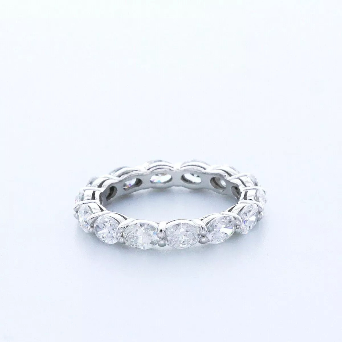 Solid 14K Gold Eternity Wedding Ring 3.50 CT Marquise Lab-Grown Diamond D VVS1