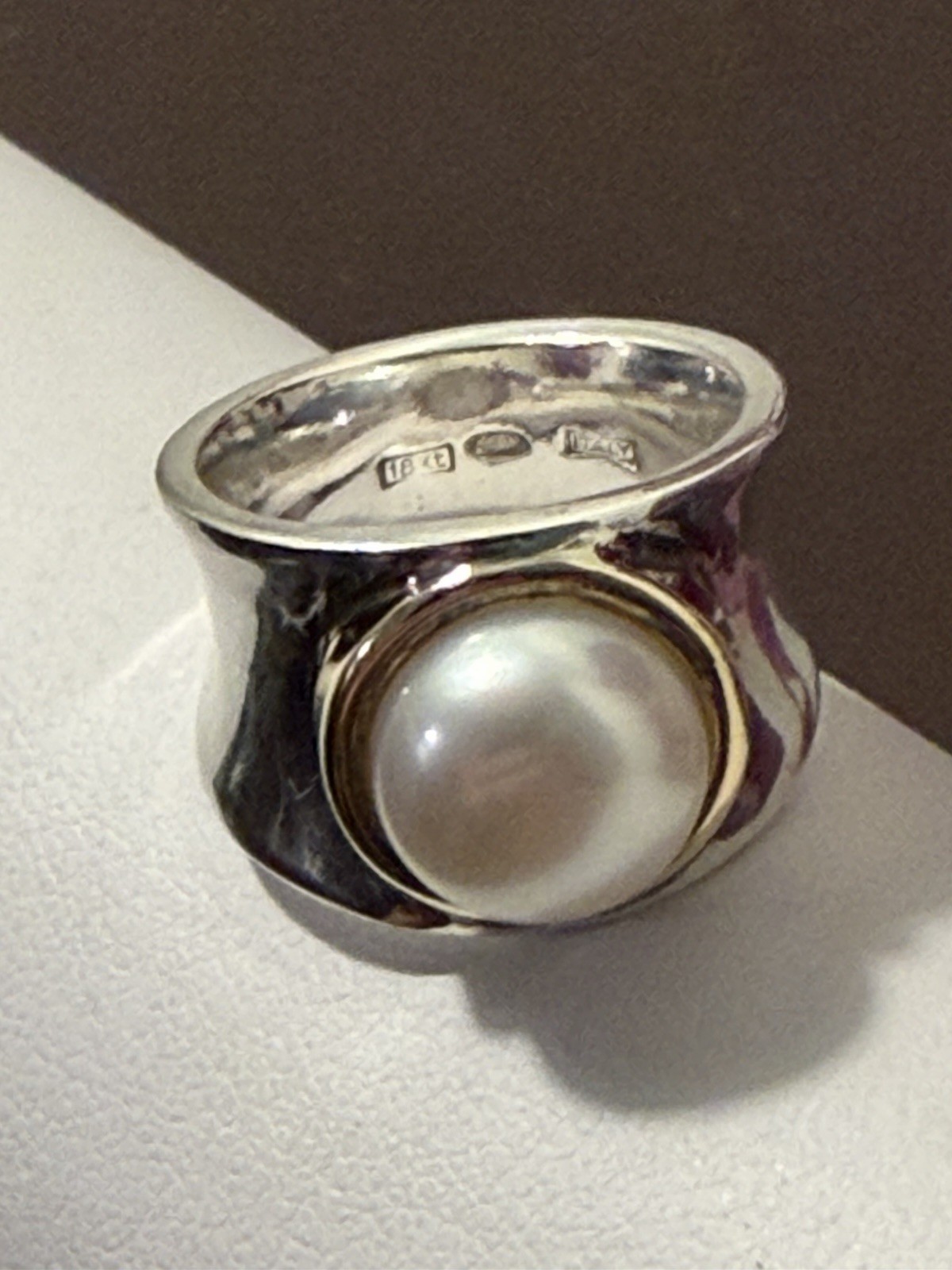 Ross-Simons 9.5-10mm Cultured Pearl Ring in Sterling Silver With 14kt Gold Italy