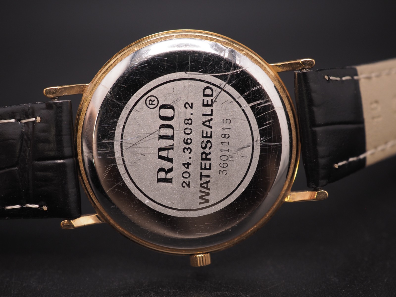 Vintage N MINT Rado 204.3608.2 Gold Dial Qz 32mm Womens Watch JAPAN Limited