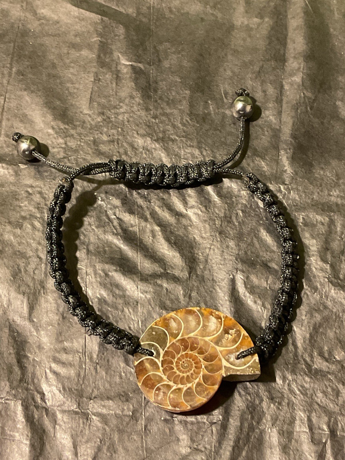 Ammonite Fossil Cord Bracelet