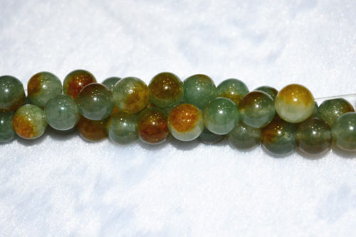 Natural 10mm Myanmar multicolor Jade round gemstone loose beads 15″ AAA