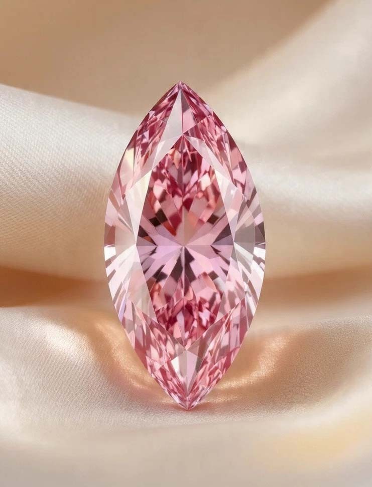 2.00 Ct Pink Lab-Grown Diamond Marquise Cut VVS1 Clarity EGL Certified Gem “5NSR
