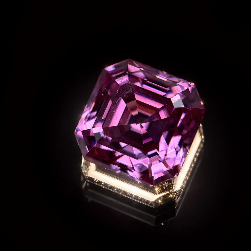 3x3mm-12x12mm 1PCS Asscher Cut Pink Loose Moissanite Gemstone for Jewelry Stone