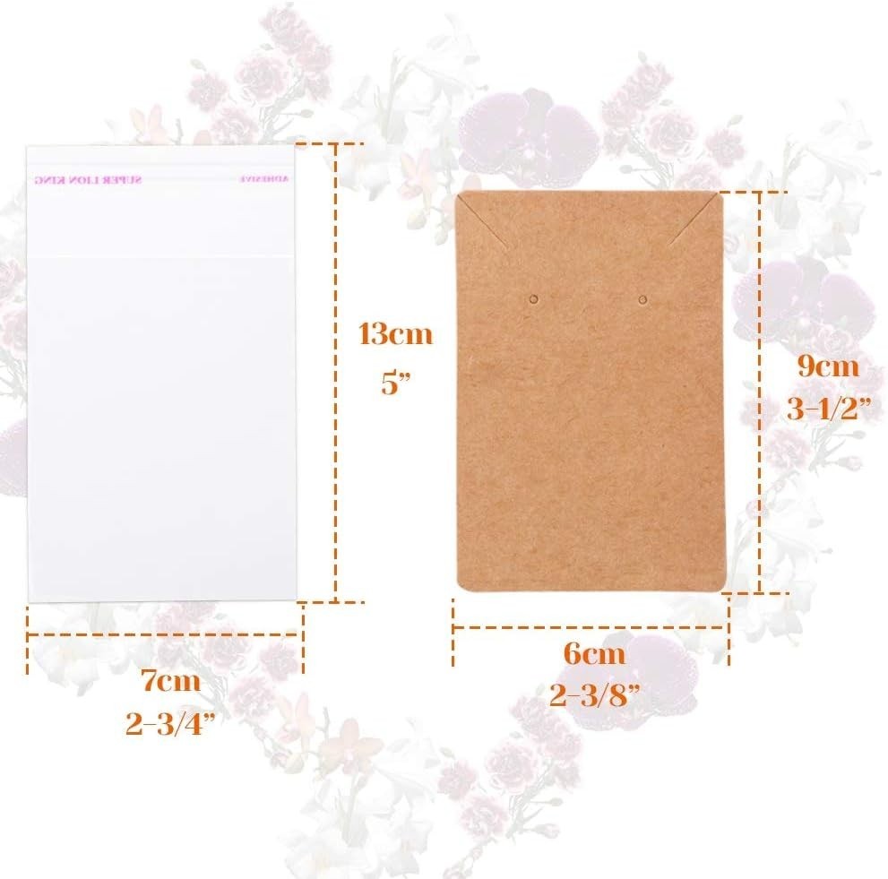 Earring Display Cards 100 Pcs Kraft 3.5×2.4 Inches