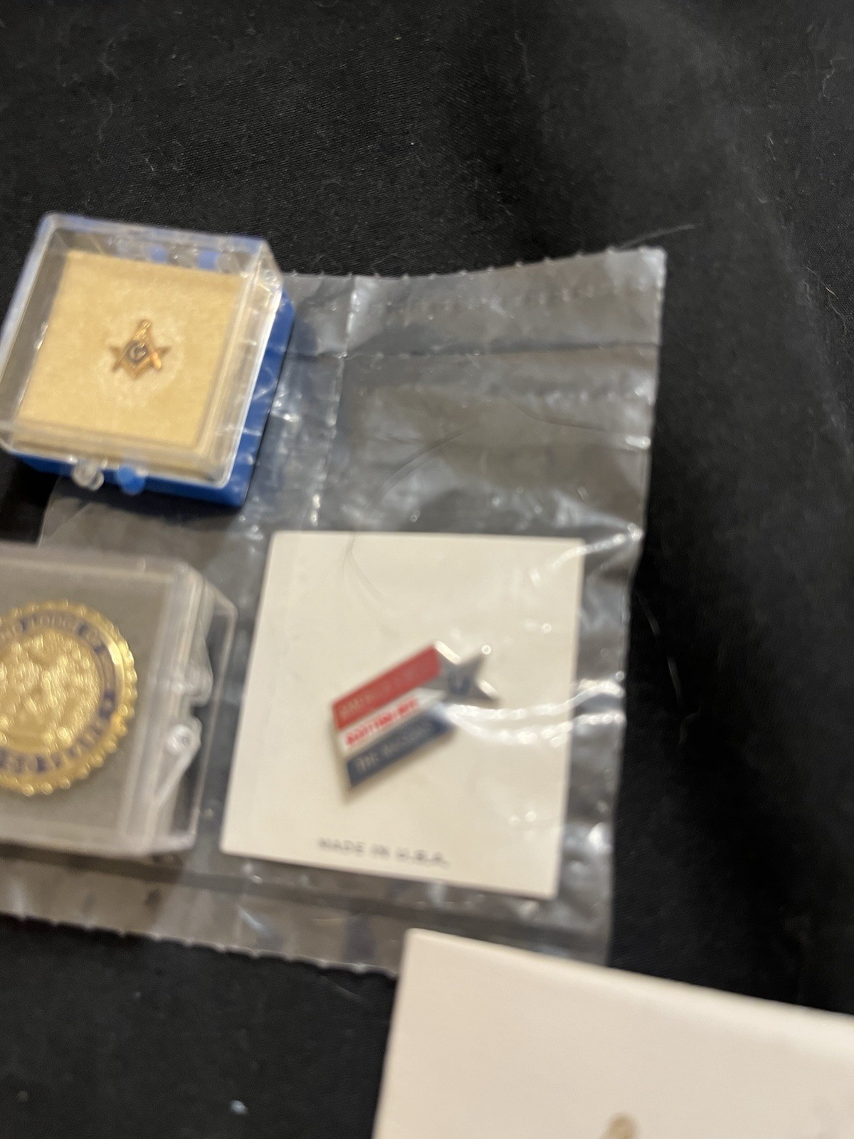 Vintage Masonic Estate Lot Knights Templar Rings Pins Buckle Coins Tie Bar
