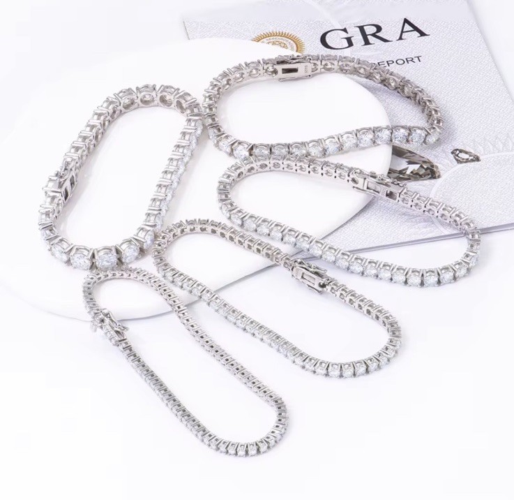 3.0mm VVS1 Moissanite Bracelet 925 Sterling Silver DIAMOND TESTED