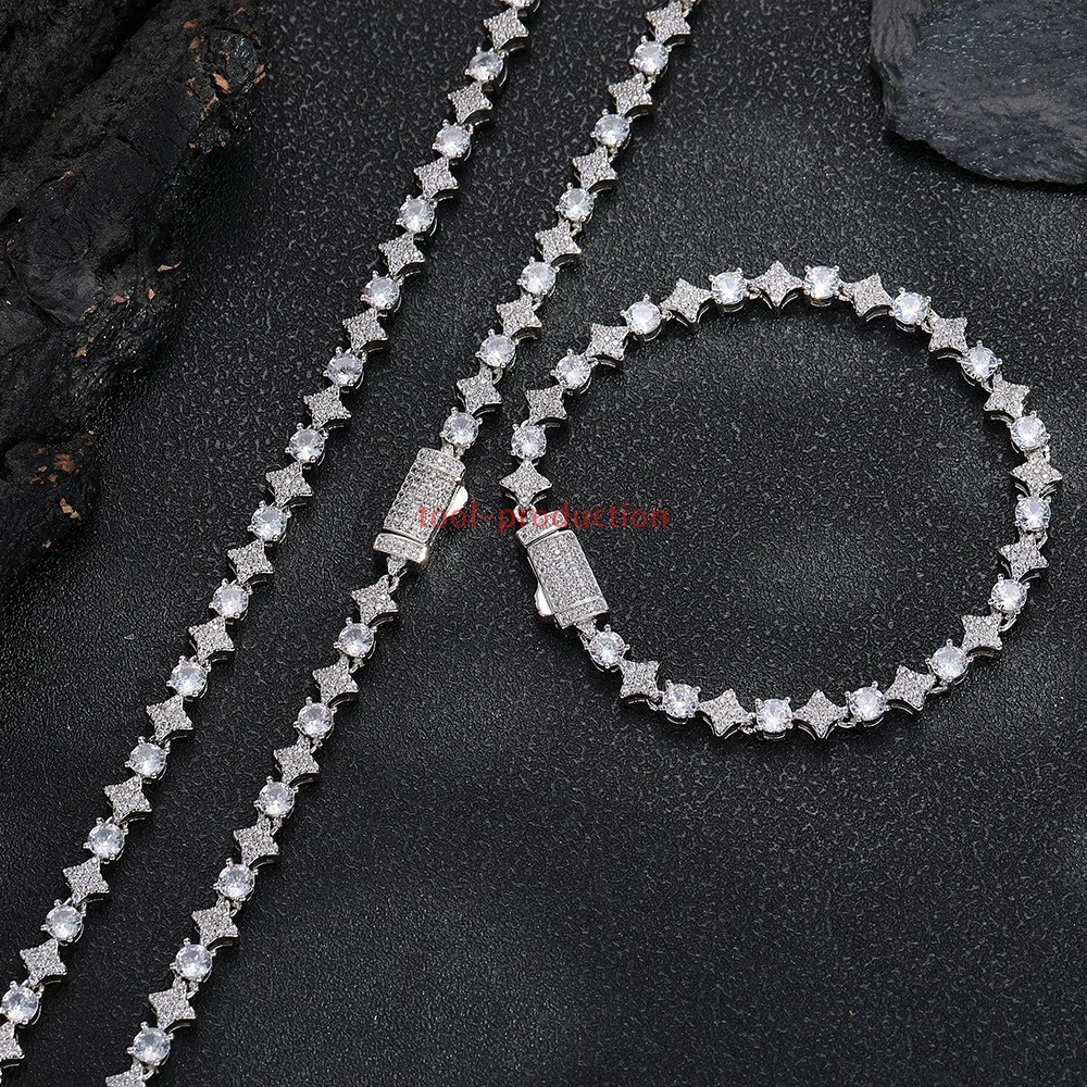 2026 New 6mm Starlight 5A Zircon Tennis Chain Cuban Necklace A+++++