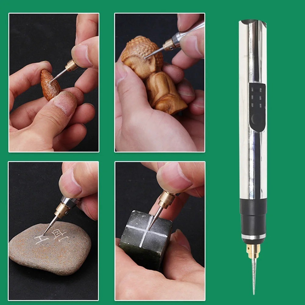 USB Rechargable Engraving Pen with 30 Bits Mini Electric DIY Engraver Cordless