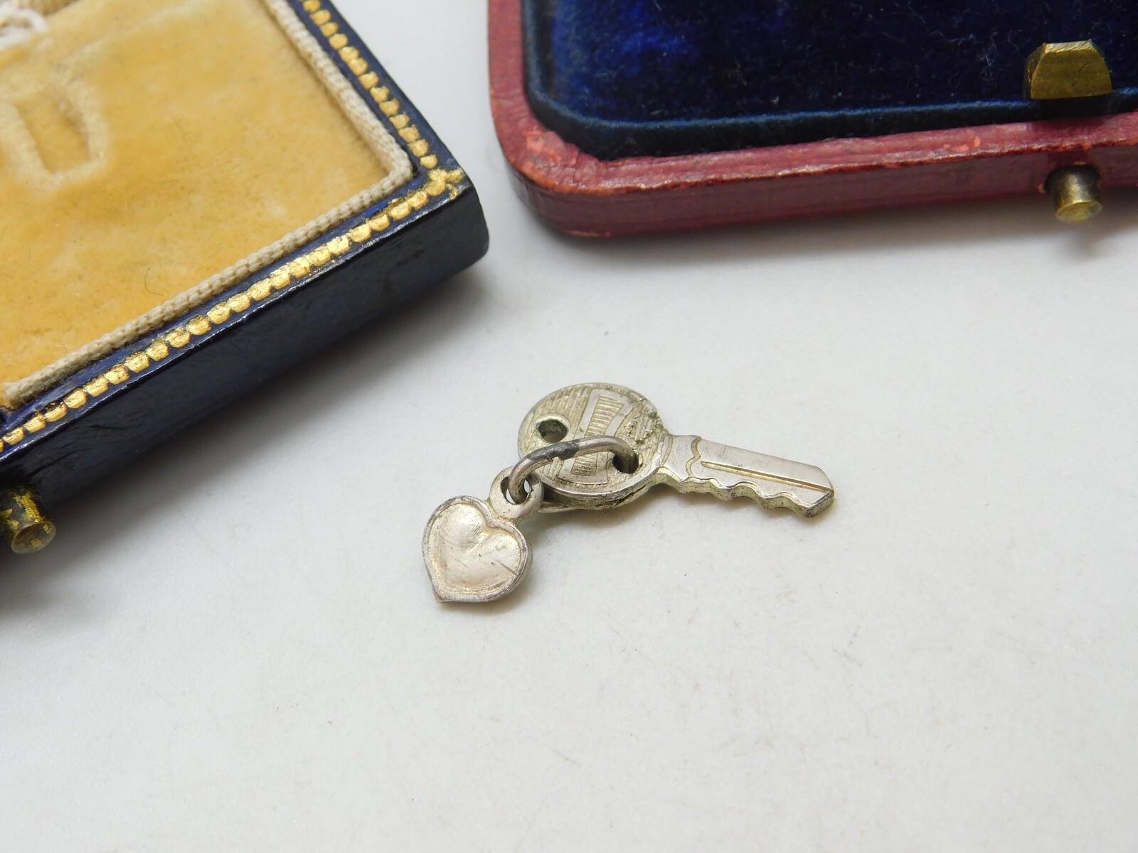 Sterling Silver Key to my Heart Charm Pendant Vintage c1970