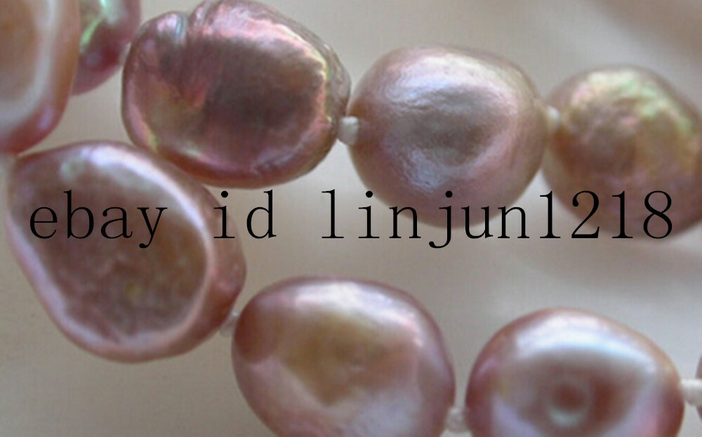 Natural 8-9mm Lavender Baroque Freshwater Pearl Necklace 18”