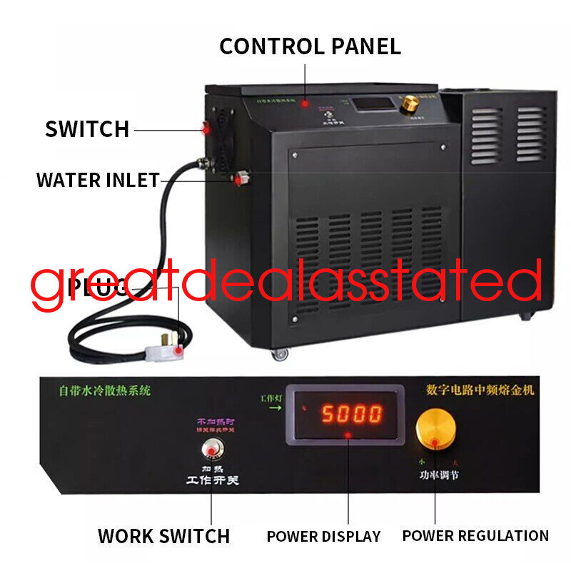 1KG New Induction Smelting Machine Jewelry Foundry Equipment 1600℃ 3500w 220v