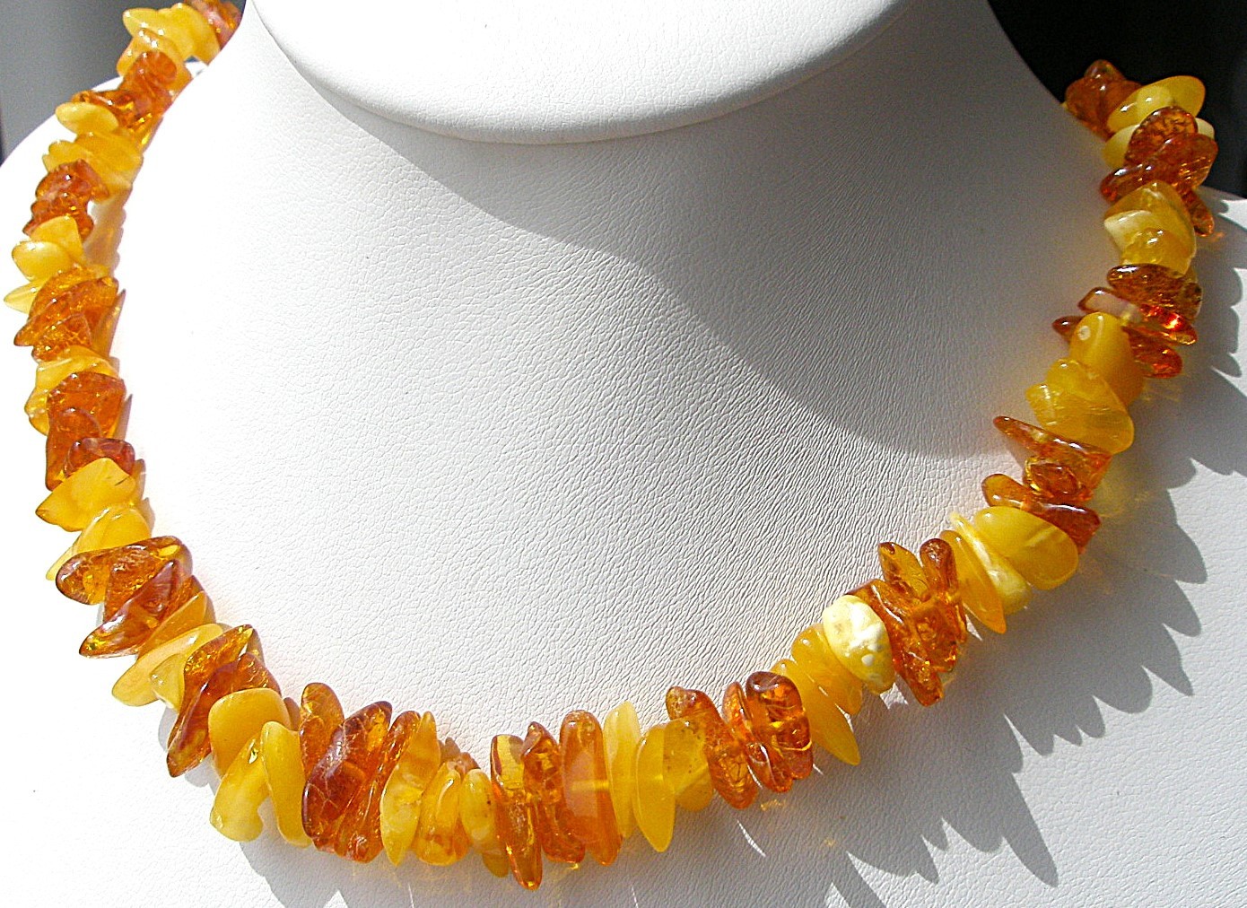 Genuine Baltic Amber Chip Necklace Boho Egg Yolk Cognac 45 cm – 17.7”, 18 gram
