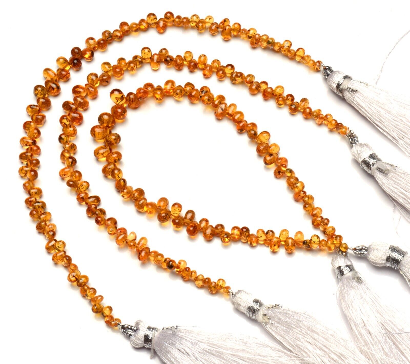 Natural Gem Spessartine Garnet Smooth 5×3 to 6x4MM Teardrop Briolette Beads 7″
