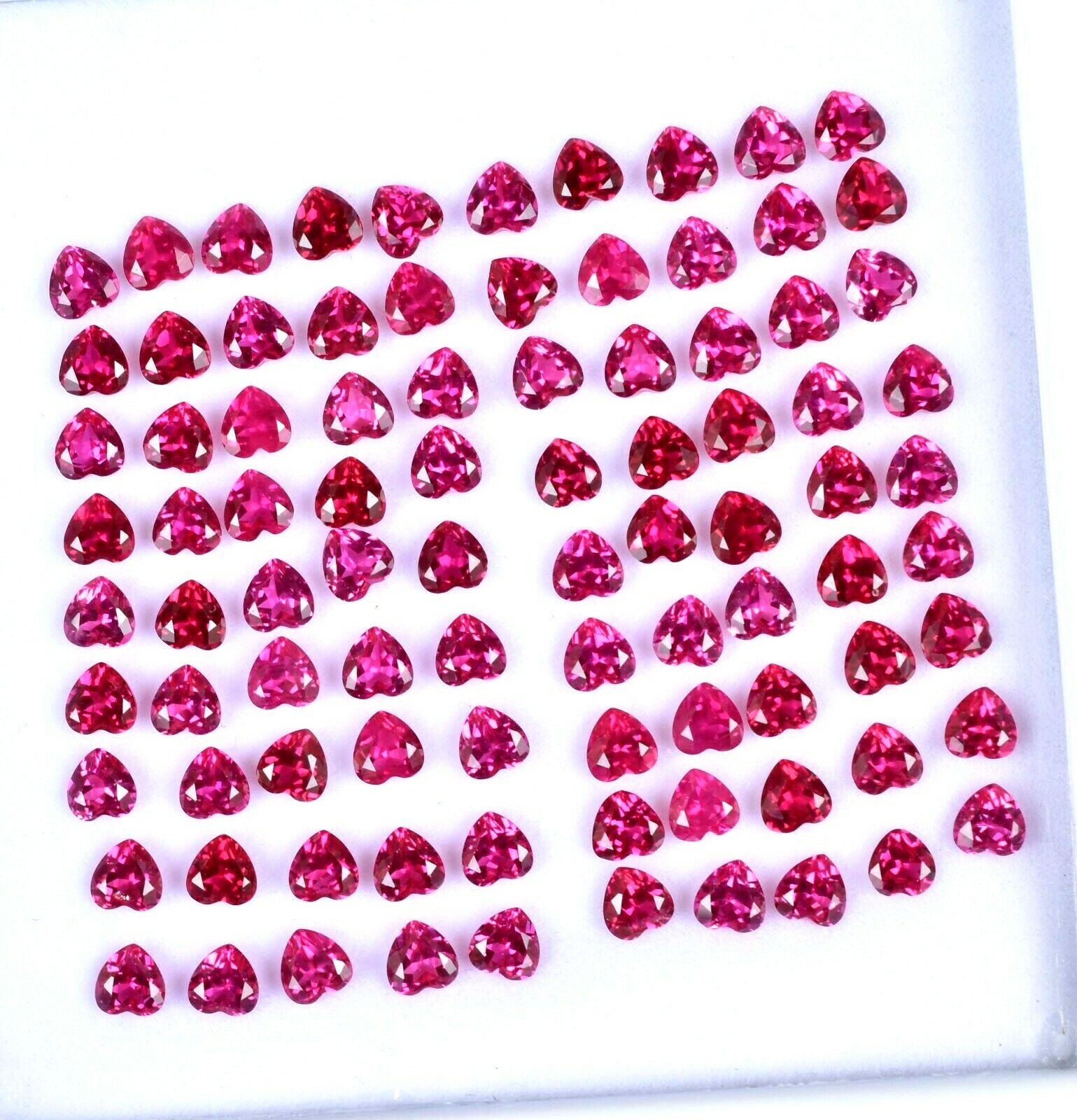 125 Pcs Natural Pink Mogok Ruby 5.00 MM Heart Certified Treated Loose Gemstone