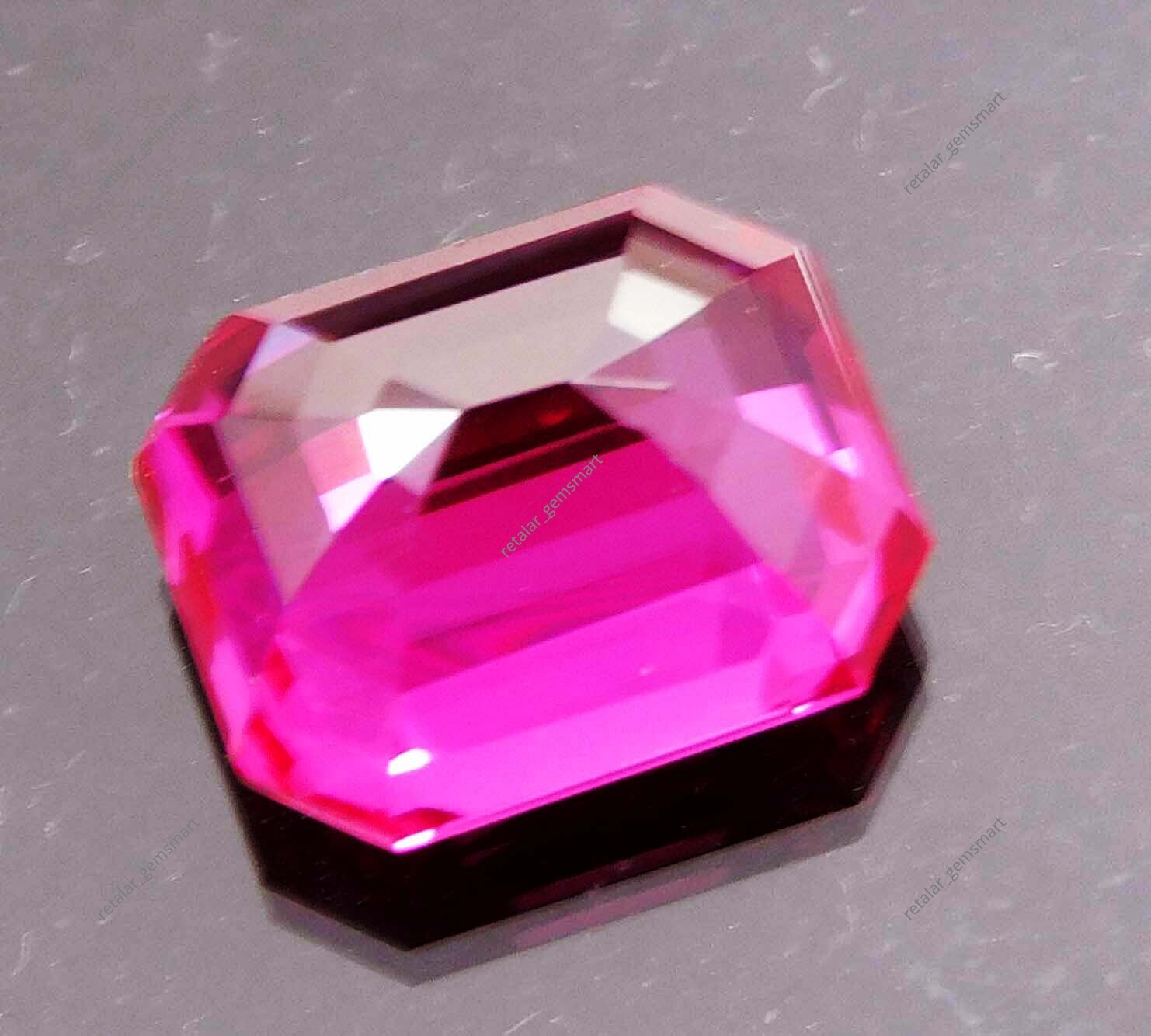 Extremely Rare Pink Sapphire Cut 11 Ct NATURAL Emerald CERTIFIED Loose Gemstone