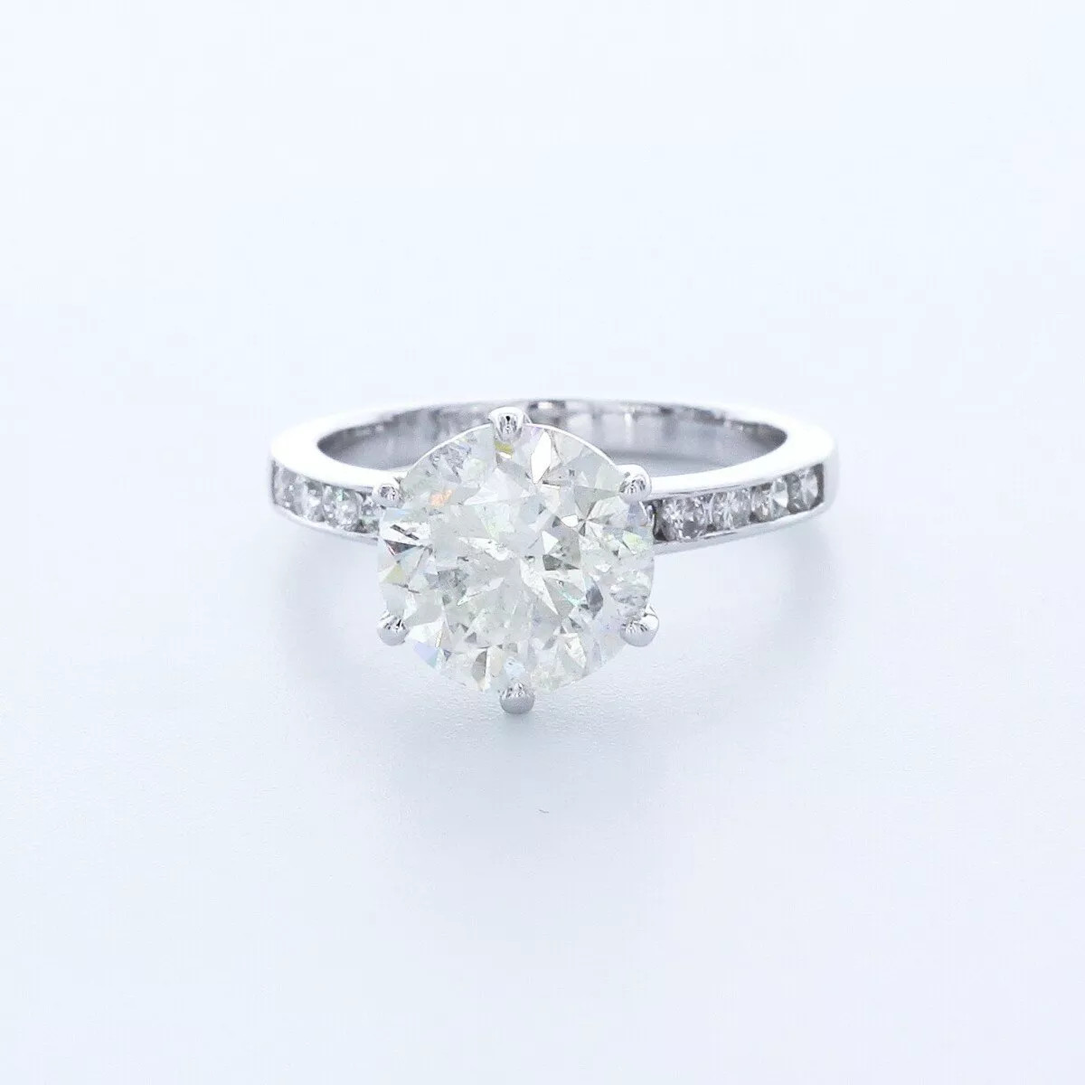 Engagement Ring Classic 18K White Gold 4.63 Carat Round Lab-Grown Diamond I SI2