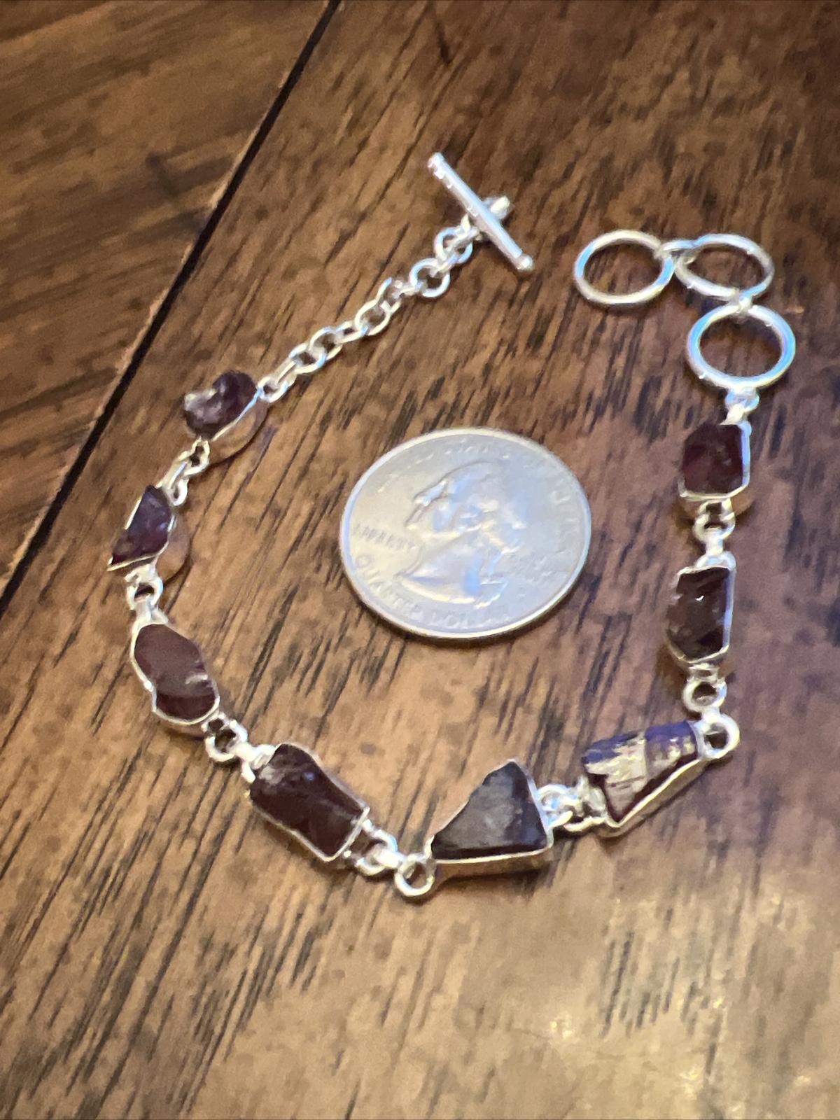 Artisan Crafted Orissa Rhodolite Garnet Bracelet in Sterling Silver (7.25 In) 18